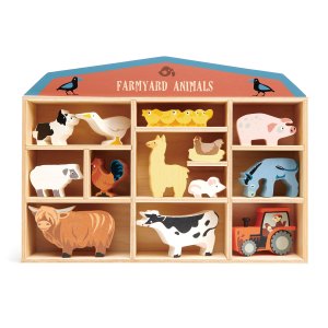 Farm Animal Collection with Display Shelf
